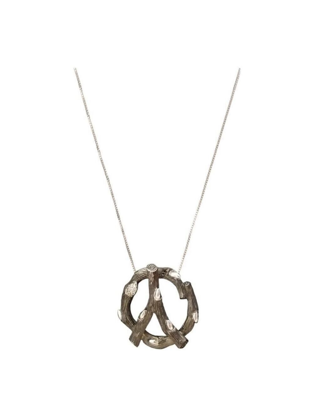 Stephen Dweck Vintage Sterling Silver Diamond Branch Charm Necklace. - Picture 2 of 6